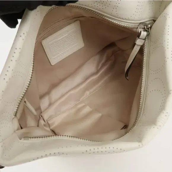 💎✨Authentic✨💎COACH Leather Canvas Hand Bag Shoulder bag White - Picture 5 of 7